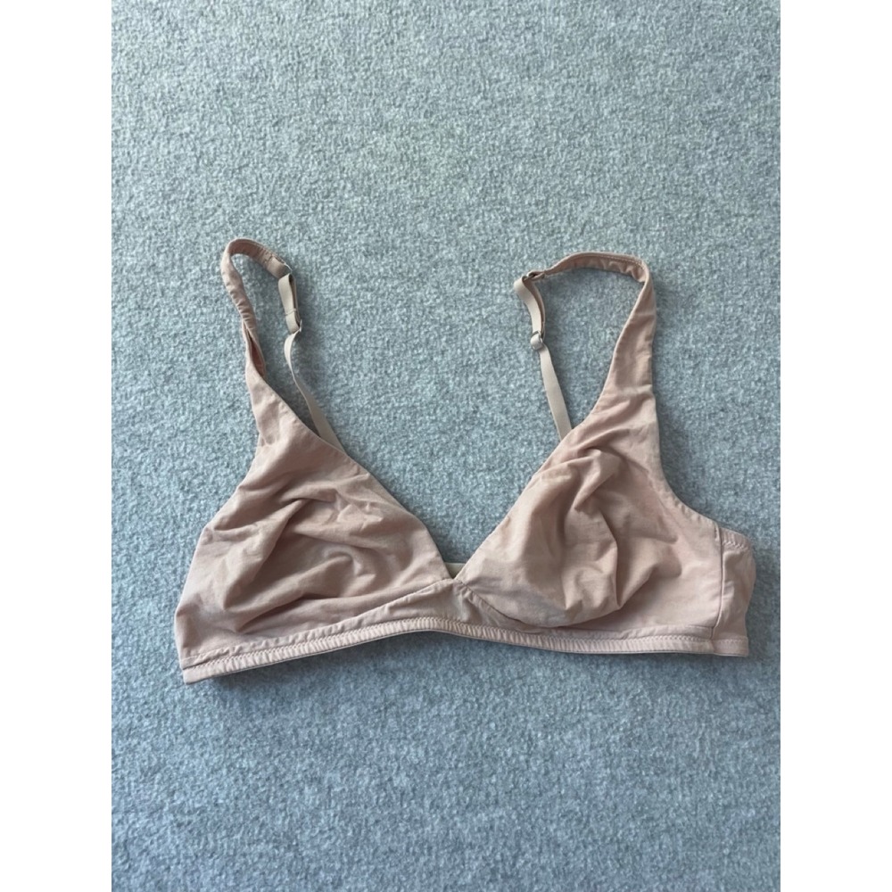 Hanro Cotton Sensation Soft Bra Nude Beige Wireless Triangle 1387 34B